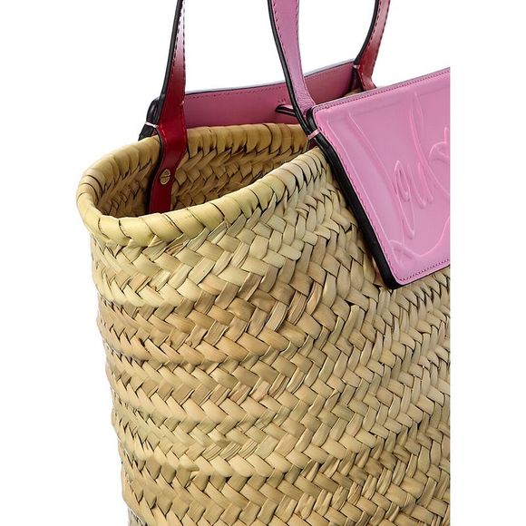 Christian Louboutin Loubishore Straw & Leather Tote - Picture 3 of 4